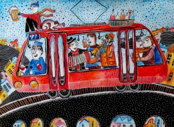 The cheerful tram