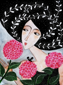 The lady with the Hydrangea